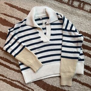 NWT! Madewell Dedham Stripe Polo Sweater XXS